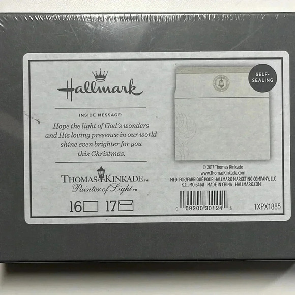New Hallmark Thomas Kinkade painter of light Christmas cards plus envelopes - Picture 2 of 4